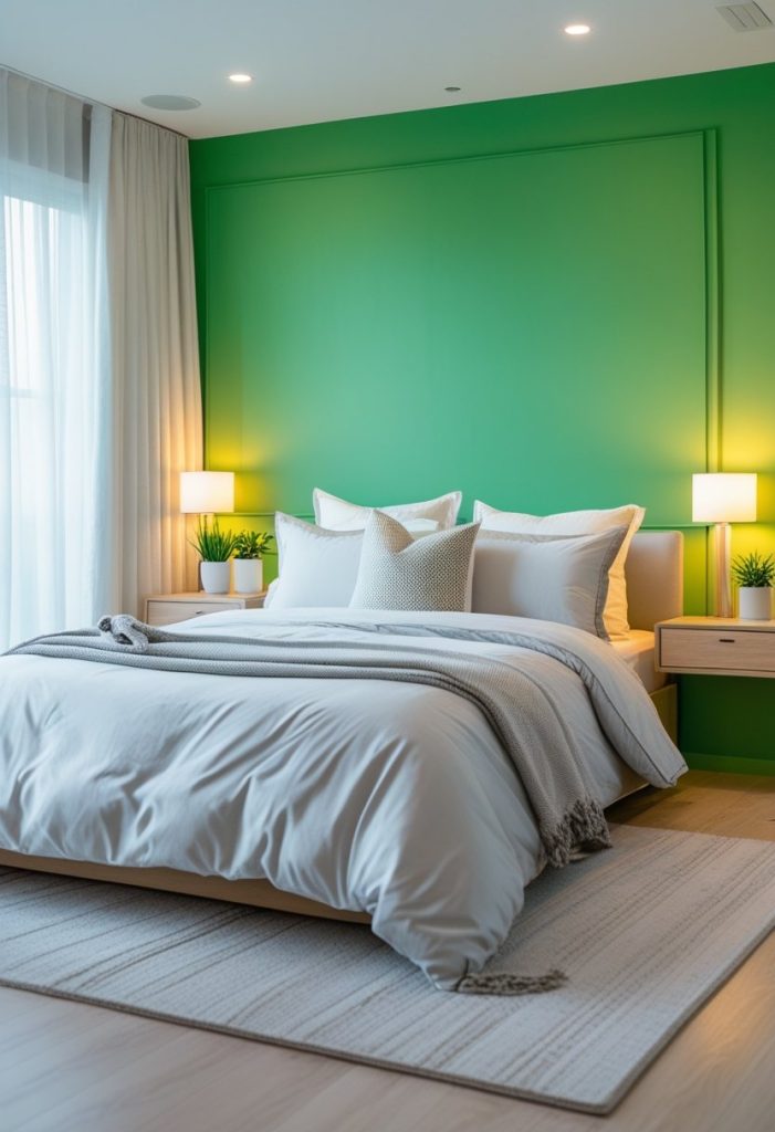 Green Wall Bedroom