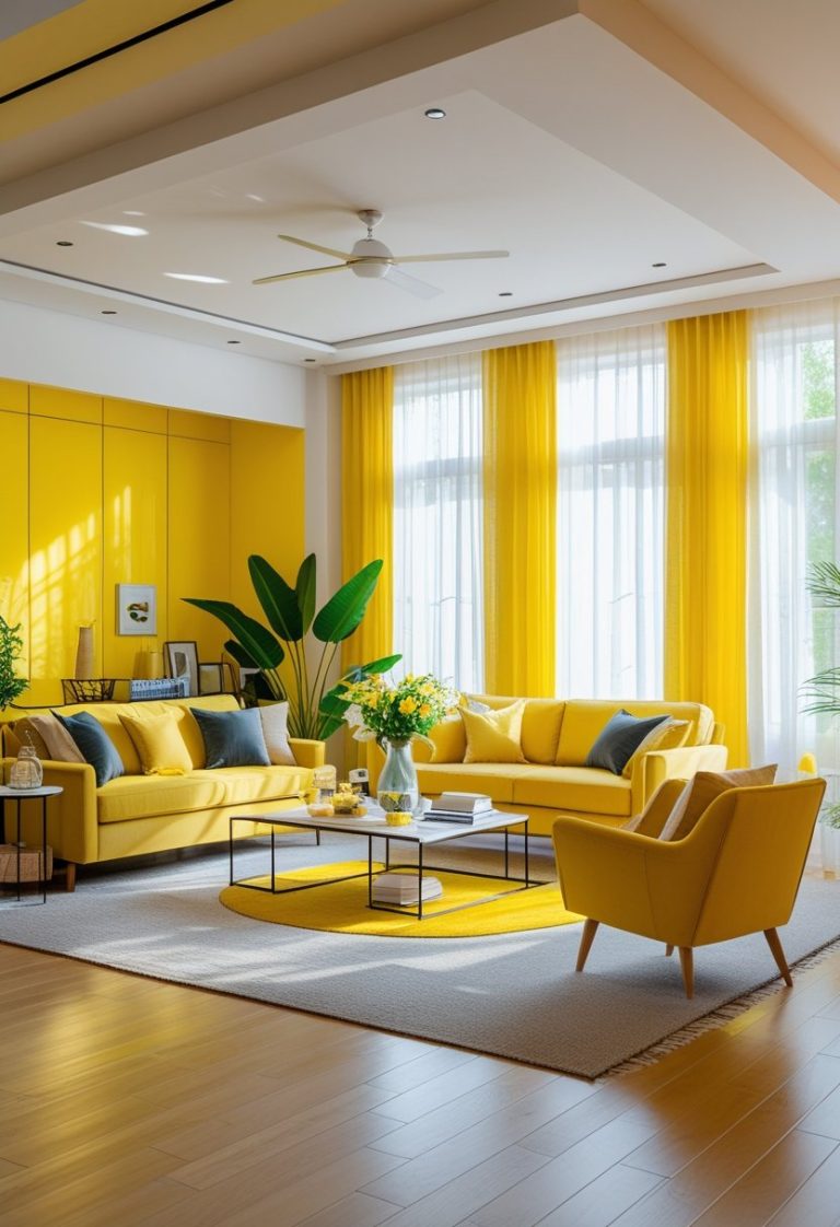11 Yellow Living Room Ideas for a Bright, Modern Look - Idea Dash