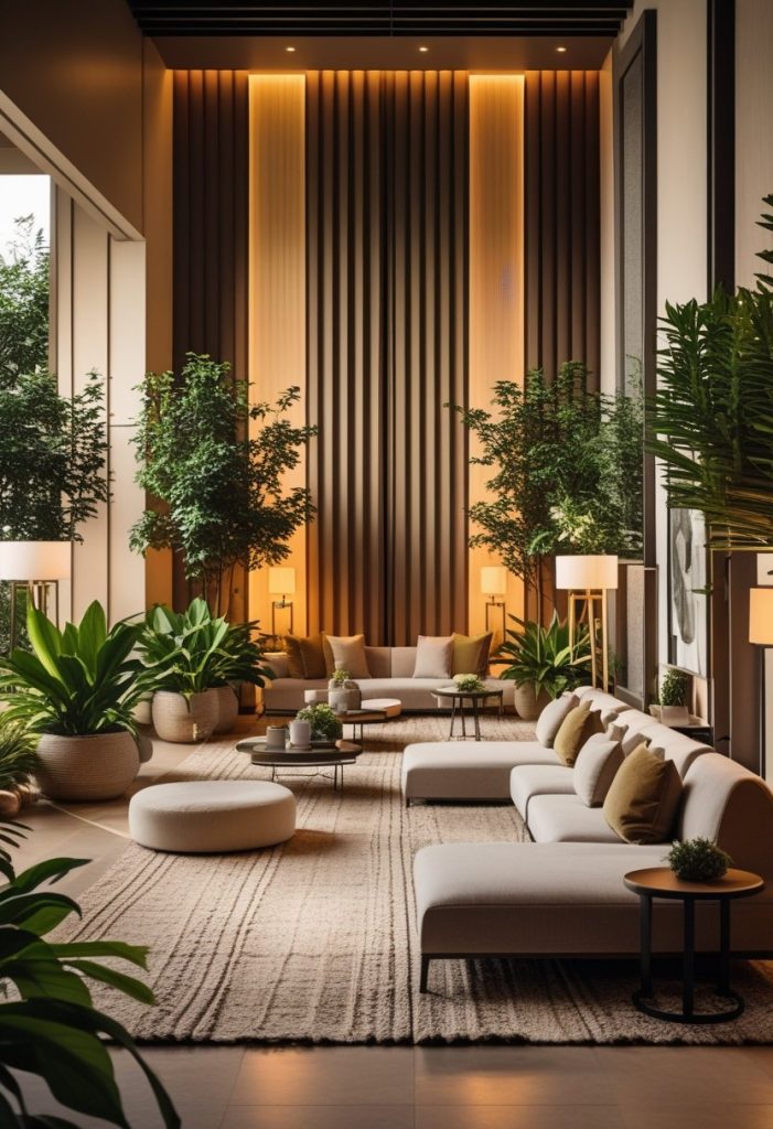 Luxurious Modern Lounge with LED Wall & Warm Ambient Lighting - Idea Dash