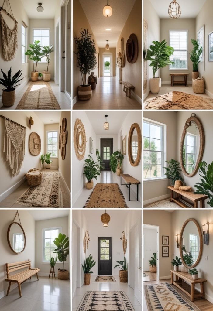Boho Hallway Decor Ideas with Earthy Tones & Natural Textures - Idea Dash